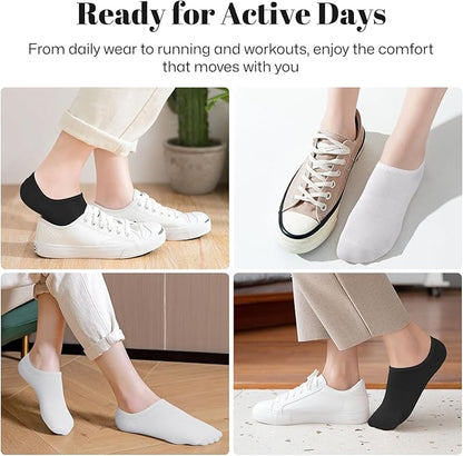 wernies No Show Socks Women Low Socks Non Slip Flat Boat Line 4/8 Pairs