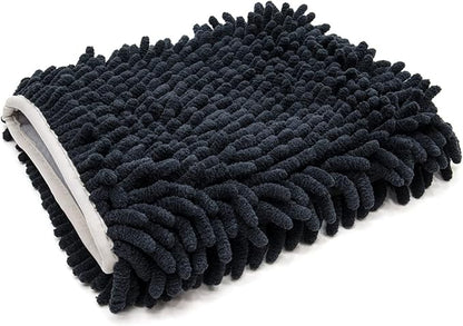 Autofiber Zero Cuff Microfiber Black Wash Mitt - Pack of 1 (7 inch x 9 inch)