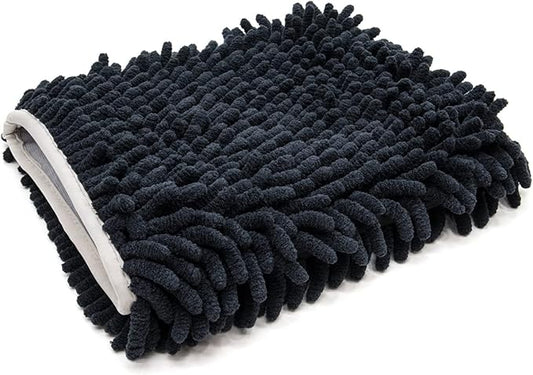 Autofiber Zero Cuff Microfiber Black Wash Mitt - Pack of 1 (7 inch x 9 inch)