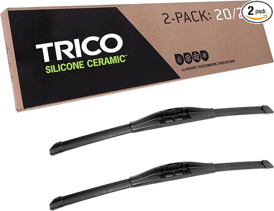 TRICO Silicone Ceramic Automotive Replacement Windshield Wiper Blade, Ceramic Coated Silicone Super Premium All Weather includes 20 inch & 20 inch Beam blades for Select Vehicle Models (90-2020)