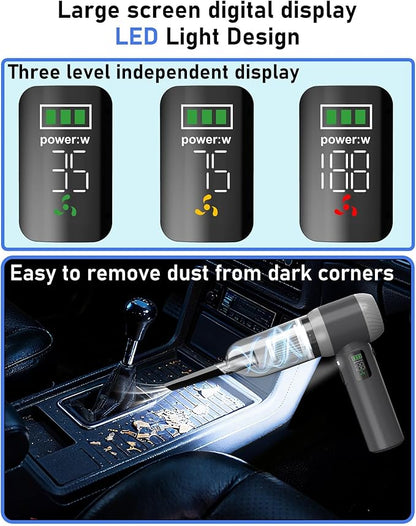 Clicar Handheld Vacuum Cordless, Suction/Blow 2 in 1 Cordless Vacuum Cleaner, 100W Large Suction brushless Motor Vacuum Cleaners for Home.Vacuum Cleaner for Car, Home, Pet Hair, Office, Keyboards.