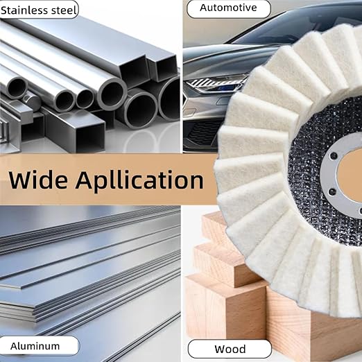 Comefloor 4.5" Wool Felt Flap Disc for Angle Grinder - Polishing Wheel for Stainless Steel, Aluminum, Metal, Marble, Stone, Furniture, Car Wax (115mm, 20mm Thick, 5-Pack)