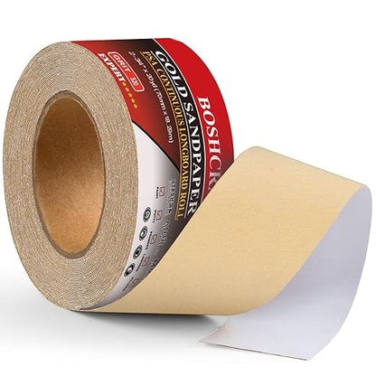 320 Grit PSA Longboard Sandpaper, 20-Yard Long Continuous Roll 2-3/4" Wide Self-Adhesive Sanding Paper for Auto Body Woodworking Metalworking