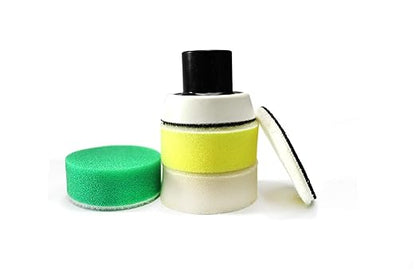 Maxshine 2” Foam Polishing Pads Kit | Includes 2” Wool, Cutting, Polishing & Finishing Pads with 2” Hook & Loop Backing Plate (5/8” Thread) | Detail Polishing Kit for Small & Hard-to-Reach Areas