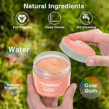 TICARVE 2Pack New Cleaning Gel Detail Putty Car Gel Auto Detailing Tools Car Interior Cleaner Car Cleaning Slime Car Assecories Keyboard Cleaner Orange (320g/11.2oz)