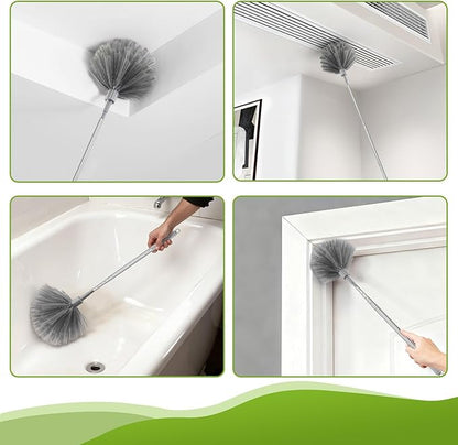 7-in-1 100-Inch Duster Kit with Extension Pole – Cobweb/Microfiber Dusters & Gap Cleaners for High Ceilings, Fans