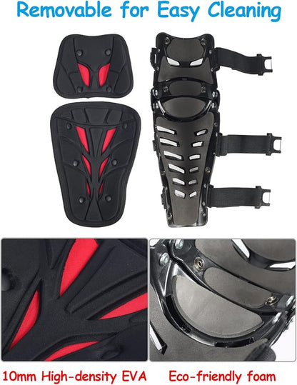 Motorcycle Knee Shin Guards, Long Leg Protection Crash Proof Motorcycle Knee Protection Bendable Adjustable MTB Knee Pads for Men Motocross Gear