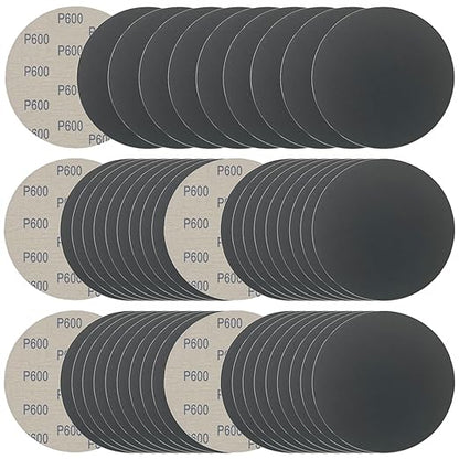 6 Inch 50 Pcs Wet Dry Sanding Discs Hook and Loop, 600 Grit Sandpaper Automotive Wood Metal Polishing & Sanding, Silicon Carbide Sand Paper for Random Orbital Sander (Grit 600)