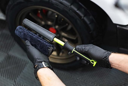 Detail Factory - Wheel Brush Mini with Interchangeable Microfiber Covers - Ultra-Soft Cleaning, Washing and Detailing Wheels, Tires, and Rims - Live Wire