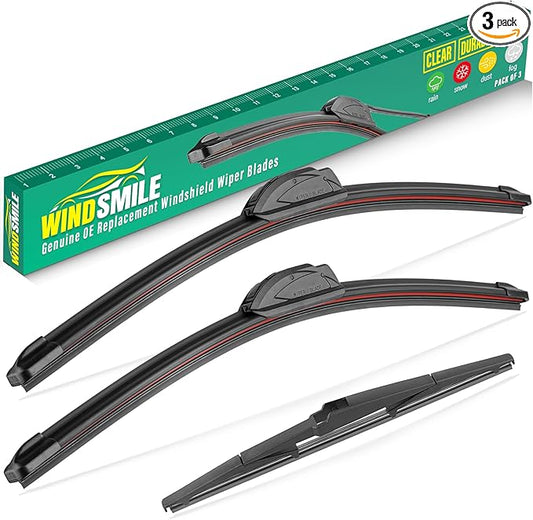 24" 18" 14" Windshield Wiper Blades Replacement for Mazda CX5 CX-5 2013 2014 2015 2016 / Hyundai Santa Fe 2007 2008 2009 2010 2011 2012 Premium All Weather Front Rear Wipers Set (Pack of 3)