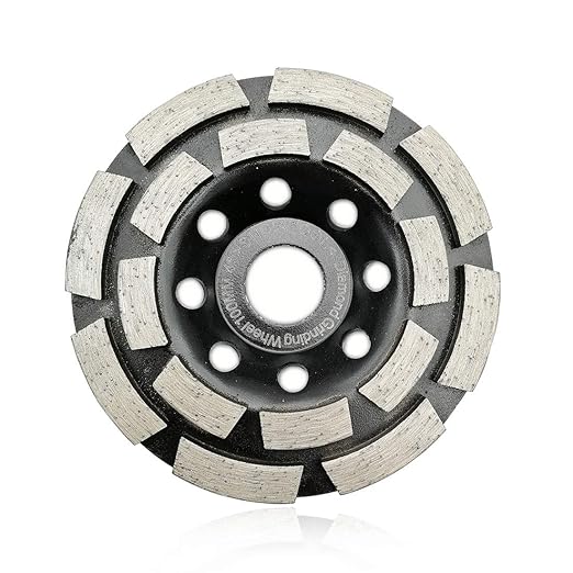 SHDIATOOL 4 Inch Double Row Diamond Grinding Cup Wheel for Concrete Granite Marble Masonry Brick Fits 5/8 Inch Arbor