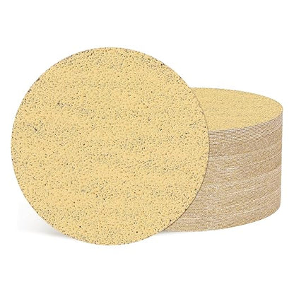 Kozelo 50 Pcs Sanding Discs 2 Inch 120 Grit Hook and Loop Random Orbital Sandpapers Suitable for Drywall Sander Wood Metal Furniture, Yellow