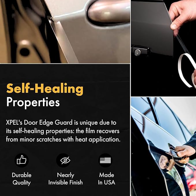 XPEL Door Edge Guard Protection Film Roll, 4-18" Strips - Car or Truck Doors, Protective Barrier Against Minor Scratches, Paint Chips, Door Edge Impact, and Dings - Prevents Damage and Possible Rust