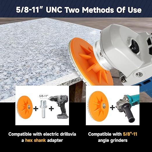 ACFAN 4" Diamond Polishing Pads: Grind, Sand & Polish Concrete, Stone, Tile & More. Universal Fit for Angle Grinders/Drills (5/8"-11). Wet/Dry Application Discs for Granite, Marble, Ceramics.(1PC)
