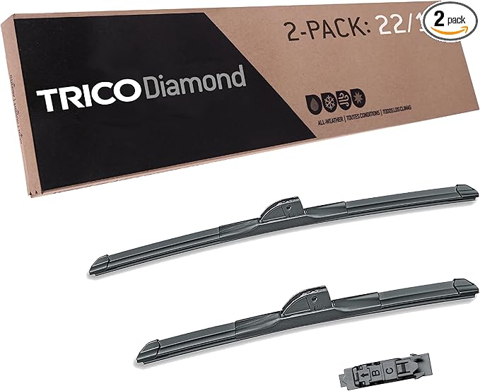 TRICO Diamond 22" + 17" Premium Automotive Replacement Windshield Wiper Blades (Set of 2), Passenger and Driver Side All-Weather Beam Wiper Blades for Select Vehicle Models