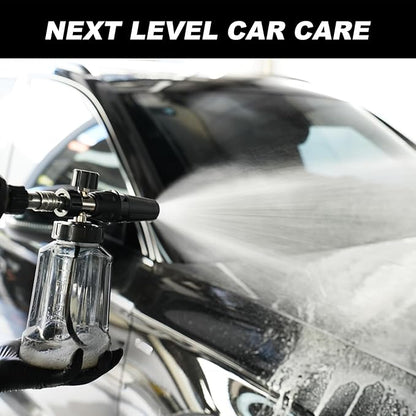 CORE JOY Professional Foam Cannon for Car Wash, Adjustable Spray Nozzle, 1L Soap Bottle