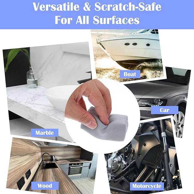 20 Pack Microfiber Applicator Pads - Suede Car Detailing Sponges for Ceramic Coating, Wax & Graphene Spray - Reusable Coating Applicator Pads for Cars, Metal & Plastic Trim
