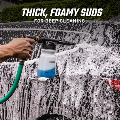 Slick Products Wash & Wax (64 oz.) + Garden Hose Foam Gun Bundle – Super Concentrated Car Wash Foam Shampoo for Car, Truck, RV, Motorcycle, Trailer, and Boat