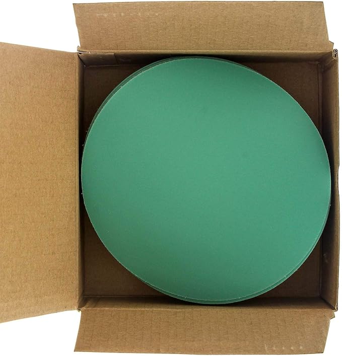 Dura-Gold Premium 5" Green Film Sanding Discs - 500 Grit (Box of 50) - Hook & Loop Backing Sandpaper Discs for DA Sanders, Finishing Fine Cut Abrasive - Sand Automotive Car Paint, Woodworking Wood