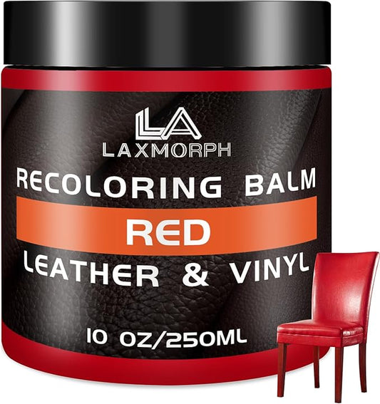 Leather Recoloring Balm Color Restorer for Couches,Dye Paint Fade Scratch Repair for Leather Car Seats Furniture Shoes Boots Purse Jacket Belt Gloves (Red)