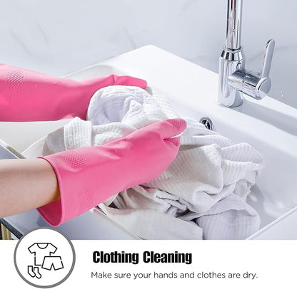 IUCGE Rubber gloves dishwashing 2 or 4 Pairs for Kitchen,Cleaning gloves for household Reuseable.