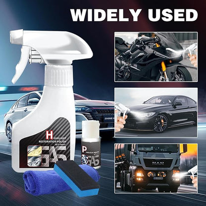 Nmoiat Headlight Restoration Kit, Automotive Headlight Cleaner Polishing Kits, Headlamp Repair Polisher Cleaning Kits Ceramic Coating Spray Head Light Restoring Kit for All Vehicle Types