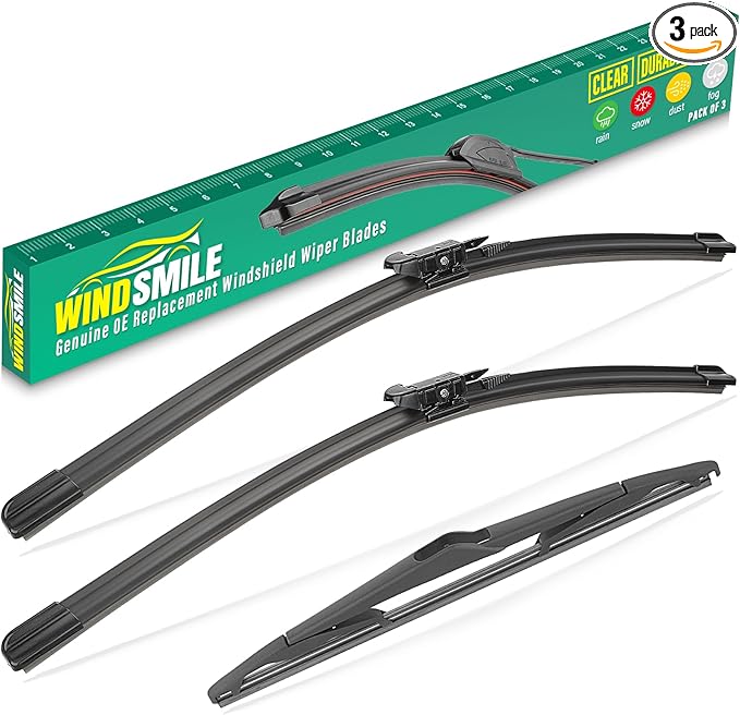 28" 28" 12" Windshield Wiper Blades Replacement for Ford Focus 2012 2013 2014 2015 2016 2017 2018 Premium All Weather Front Rear Wipers Set - OEM Quality (Pack of 3)