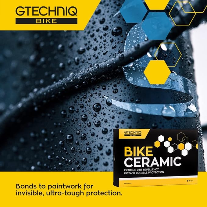 Gtechniq Bike Ceramic Kit, 4-Piece | Includes Frame Prep Spray, Ceramic Protector, Applicator and Microfiber Cloth, Extreme Dirt Repellent, Chemically-Bonding Coating, Up to 2 Years Protection