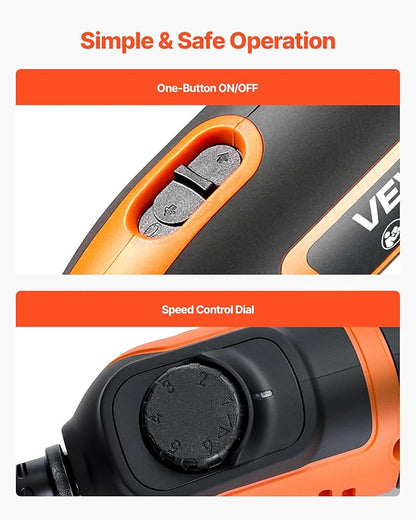 VEVOR 84-Piece Rotary Tool Kit, 200W Mini Power Rotary Tool Corded, 6-Level Speed 8000-40000 RPM Multi-Purpose DIY Tools for Engraving, Sanding, Polishing, Carving, Grinding, Cutting, DIY Crafts