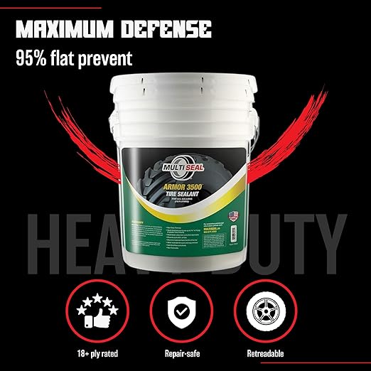 MULTI SEAL ARMOR 3500 - Our Highest Grade Industrial Tire Sealant Designed for The Most Hazardous & Extreme Operating Environments, 5-Gallon Pail