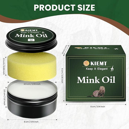 KIEMT Premium Mink Oil Leather Conditioner & Cleaner - All-in-One Leather Care Kit for Boots, Shoes, Sofas, and More!