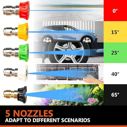 Short Pressure Washer Gun with Swivel 5200 PSI，Power Washer Gun Compatible with Foam Cannon - Car Wash Foam Gun-1/4 Quick Connector, with Nozzle Tips (MRP-003-Spray Gun-B)