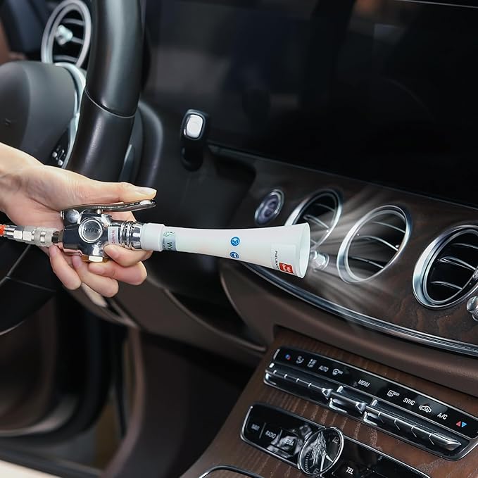 MYPIN Upgraded Car Cleaning Gun, 6-9.2Bar, High Pressure Air Blow Gun with 2 Set Nozzle, Interior Car Cleaning for Vehicle Upholstery Carpet Seat