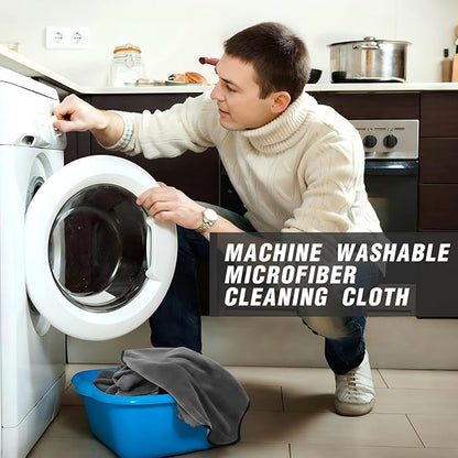 Tallew 80 Pcs Microfiber Towels 16 Inch x 16 Inch Microfiber Cloth Car Drying Towels for Cars Washing Polishing Office Windows Cleaning Household Supplies (Gray)