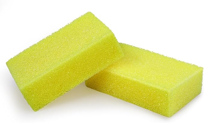 DECOHS 2 Pcs Bug Scrubber Sponge- Reusable Car Bug & Tar Remover Sponge- Car Wash Cleaning Scrub Sponges for Car Detailing (Yellow)