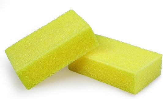 DECOHS 2 Pcs Bug Scrubber Sponge- Reusable Car Bug & Tar Remover Sponge- Car Wash Cleaning Scrub Sponges for Car Detailing (Yellow)