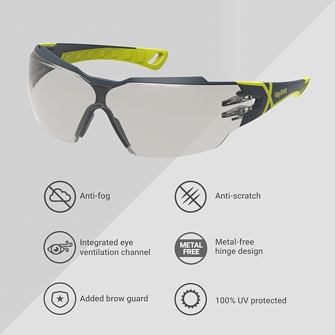 HexArmor MX300 Safety Glasses | Anti-Fog | ANSI Z87+ | 100% UV Protected