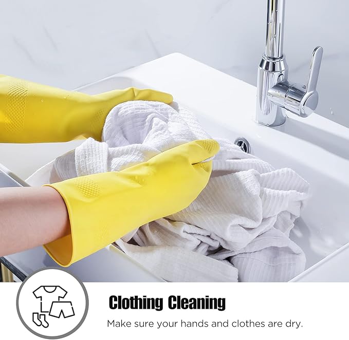 IUCGE Rubber gloves dishwashing 2 or 4 Pairs for Kitchen,Cleaning gloves for household Reuseable.