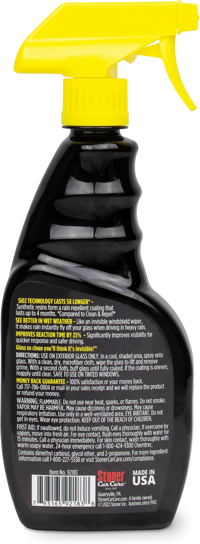 Invisible Glass 92183-4PK Hybrid Ceramic Rain Repellent and Glass Cleaner Cleans and Protects Car Windows and Windshields with Long-Lasting Water-Repellent Si02 Technology, 16 Fl Oz, Pack of 4