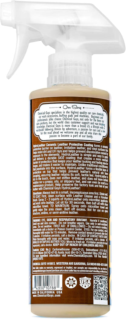 Chemical Guys SPI22916 HydroLeather Ceramic Leather Protective Coating for Car Interiors, Furniture, Apparel, Boots, and More (Works on Natural, Synthetic, Pleather, Faux Leather and More) (16 fl oz)
