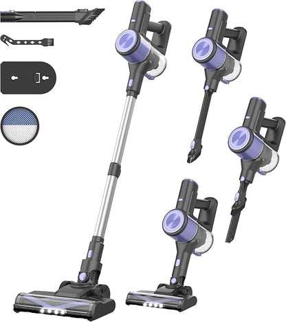 Hivroo N17 Cordless Vacuum Cleaner, Upgraded Lightweight Stick Vacuum for Home, Max 45mins Runtime, Powerful Suction, Self-Standing, Anti-Tangle, Rechargeable Vacuum for Hard Floors Carpets Pet Hair