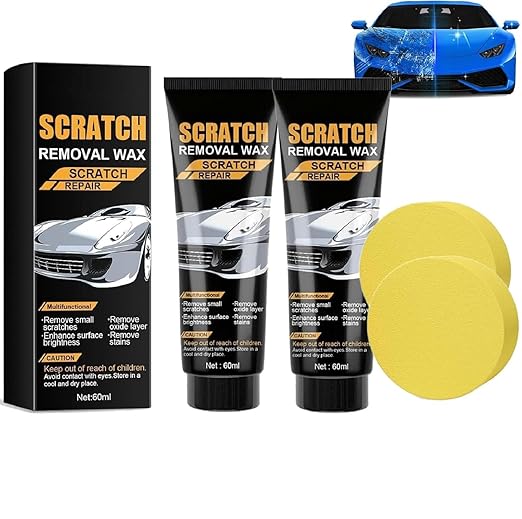 2Pcs Scratch Remover for Vehicles, Upgraded Car Scratch Removal, Car Scratch Remover for Deep Scratches, Fast-Acting Cars Polishing Wax Scratchs Remover, Car Paint Scratch Repair Kit with 2 Sponges