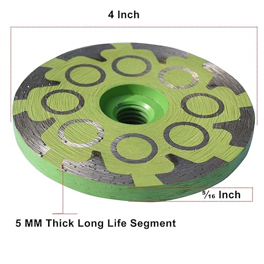Actintool 4 in.x 5/8-11 in. Smooth Grinding Resin Filled Diamond Cup Wheel for Angle Grinder, Resin Filled Diamond Grinding Wheel for Granite Marble Engineered Stone