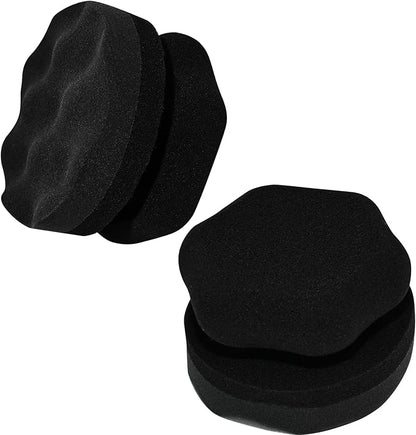 SolidSS 2 Pack Large Tire Hex Tire Shine Applicator Pads, Durable and Reusable Grip Applicator for Tire Polishing Car Cleaning (Black)