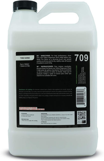 3D Tire Shine Gel – Water-Based, High Gloss Tire Dressing | Non-Greasy, Long Lasting Finish for Rubber, Trim & Vinyl | Easy Gel Application | Car Detailing |1 Gallon