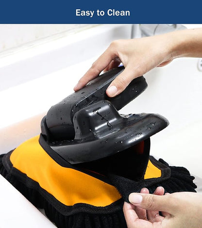 YeewayVeh Car Wash Brush Replacement Cover, Soft Microfiber Car Wash Mop Head Compatible with 15° Curved Pole Long Handle Cleaning Brush Mop, Yellow