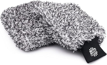 The Rag Company - The Cyclone Ultra Wash Mitt + Cyclone Ultra Wash Pad 6in x 8in Combo Pack - Microfiber Blend, Twist Loop Interior Liner Ideal for Foam, Soap + Bucket, & Rinseless Washing Methods