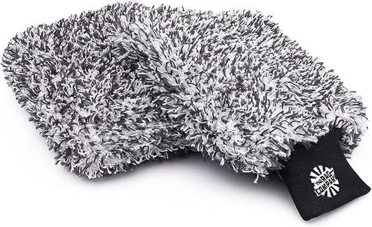 The Rag Company - The Cyclone Ultra Wash Mitt + Cyclone Ultra Wash Pad 6in x 8in Combo Pack - Microfiber Blend, Twist Loop Interior Liner Ideal for Foam, Soap + Bucket, & Rinseless Washing Methods