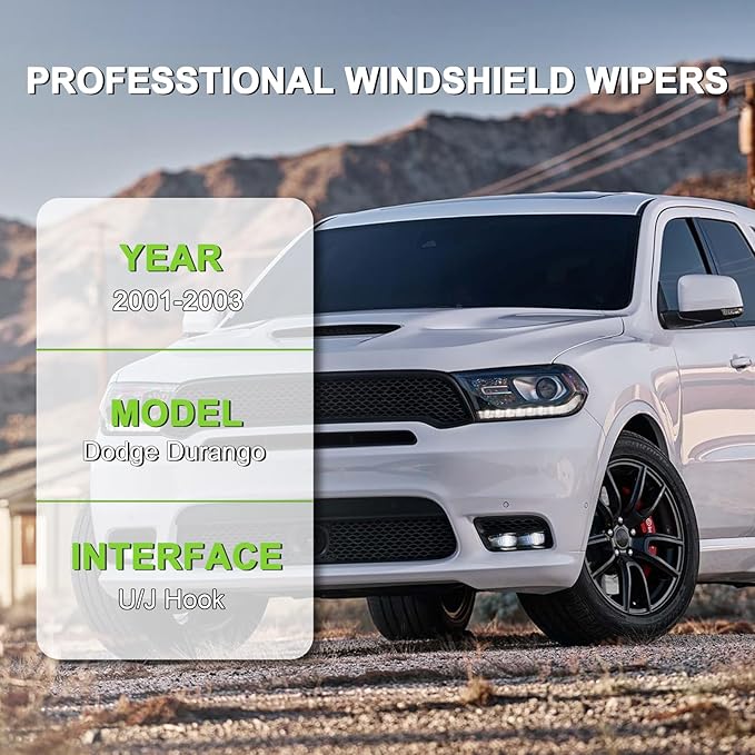 PARRATI® Windshield Wipers for Dodge Durango 2001-2003,21"+20" Front and 16" Rear,OEM Replacement Wiper Blades,Quiet & Streak-Free(Set of 3)