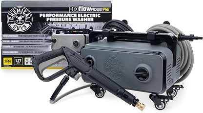Chemical Guys Electric Pressure Washer PM2000 PRO – 2030 PSI, 1.77 GPM, 25’ Flex Hose, Compact Design, 360° Casters, Standard Connections, Cable Storage – EQP411